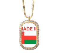 Oman Country Love Necklace Pendant Diamond Crystal Golden Jewelry
