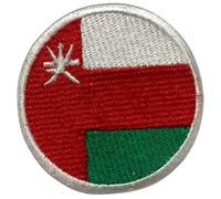 Oman Flag Patch Round - 6cm Embroidered Iron-On/Sew-On Badge - Tactical Military Emblem for Jackets, Backpacks, Hats, Vests & Clothing - Circular National Flag Patch