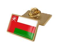 Oman Flag Rectangle Brooch - Vintage Patriotic Banner Print Lapel Pin,Novel Nation Badge Backpack Clothes Accessories Jewelry Gift Rectangle