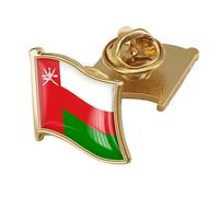 Oman Flag Rectangle Brooch - Vintage Patriotic Banner Print Lapel Pin,Novel Nation Badge Backpack Clothes Accessories Jewelry Gift Flag