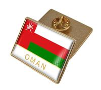 Oman Flag Rectangle Brooch - Vintage Patriotic Banner Print Lapel Pin,Novel Nation Badge Backpack Clothes Accessories Jewelry Gift Character