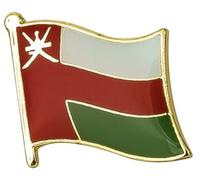 Oman National Flag Enamel Metal Pin Badge Diplomat Lapel - 1.9cm x 1.6cm - Hard Enamel Sultanate of Oman Flag Brooch - Omani National Emblem Pin for Jacket, Hat, or Backpack