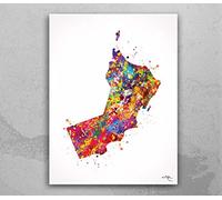 Oman Watercolor Map Travel Home Art Print Wall Wedding Gift Poster Housewarming Gift Oman map Wall Decor Home Decor Wall Hanging-1855