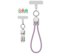 Omana 2-in-1 Mobile Phone Lanyard Multi Charger Cable 240W Type-C 5A Anti-Theft Tether Wrist Shoulder Strap USB Keychain Fast Charging PD for Most Cellphones Covers Data 2in1 (Purple, 0.3M)