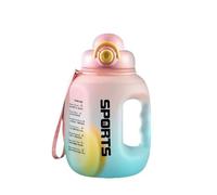 Omana Large Sports Water Bottle 1.6L /2.5L BPA Free Leakproof Keg Handle Jug Straw Flip Cap Capacity Gym Yoga Fitness Camping Outdoor Indoor (Pink, 2.5 L)