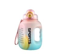Omana Large Sports Water Bottle 1.6L /2.5L BPA Free Leakproof Keg Handle Jug Straw Flip Cap Capacity Gym Yoga Fitness Camping Outdoor Indoor (Pink, 1.6 L)