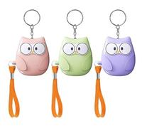 OMANA Personal Safety Alarm for Women & Kids 3-Pack - 130dB Loud Emergency Keychain Alarm with LED Light, Portable Self Defence Panic Alarm for Girls Walking, Travel, Elderly & Night Safety Owl