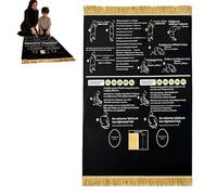 Omana Read in English and say it in Arabic Guided Prayer Mat with Instructions, Non-Slip Educational for New Muslims, Reverts & Kids Learning Prayer Spiritual Gift Muslim Janamaz Salah (L, 110x68cm)