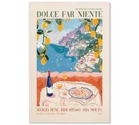 OMANI Fashion Travel Landscape Canvas Wall Art Italian Pasta Wine Food Posters Colorful Retro Nature Quote Painting Prints Dining Room Kitchen Wall Decor 24X36 inch Unframed