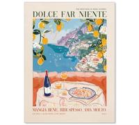 OMANI Fashion Travel Landscape Canvas Wall Art Italian Pasta Wine Food Posters Colorful Retro Nature Quote Painting Prints Dining Room Kitchen Wall Decor 12X16 inch Unframed