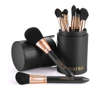 OMANIAC Professional Makeup Brushes Set (12Pcs), Pearl Flash Handles, Comfortable to Hold and Easy to Use. Black