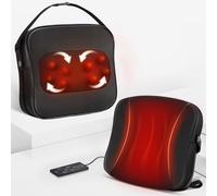 OMASSA Shiatsu Back Massager with Deep Heat Fabric, Massage Cushion for Lower Back/Legs/Shoulders Kneading Chair, Lumbar Support Cushion for Relief