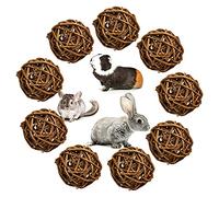 Omawrf 9 Pcs Natural Willow Branch Ball Small Animals, Rabbit, Guinea Pig, Bird, Chinchilla, Hamster, Gerbil, Parrot Chew Toys (2.36 Inch, Brown)