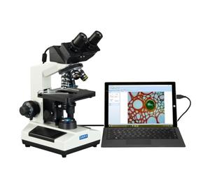 OMAX - MD827S30L Built-in 3MP Camera 40X-2000X Digital Biological Compound Binocular LED Light Microscope with Double Layer Mechanical Stage Oil Immersion NA1.25 Condenser