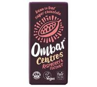 Vegan Chocolate Bar - Ombar Centres Raspberry & Coconut - Organic Fair Trade Chocolate - Dairy and Gluten Free - Raw Cacao - 70g - Single Bar