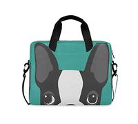Ombra Laptop Shoulder Bag Boston Terrier Dog Portable Laptop Sleeve Case with Strap for 14/15.6/16in Notebook Computer Messenger Bag for Women Men Briefcase