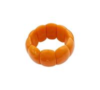 Ombre Acrylic Stretch Bracelet - Oversized Oval Geometric Bangle For Women's Retro Elegant Style(Orange)
