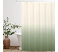 Ombre Beige Sage Shower Curtain, Lime Green Texture Fabric Gradient Bath Waterproof Bathroom Curtains Set with Hooks170x260cm/67x102in(Width X Heigh)