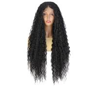 Ombre Blonde Lace Front Wig Water Wave Hair Wigs Synthetic Body Wave 150% Density Human Hair Touch Premium Fiber Party Date Daily Wear Natural Looking 34 inch(Color:Color 1)