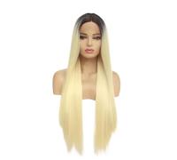 Ombre Blonde Wear and Go Glueless Wigs Pre Plucked Pre Cut for Beginners Synthetic Lace Front Wigs Adds Volume(24inch)