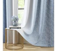 Ombre Blue Full Blackout Curtains 63 inches Long for Living Room Bedroom Thermal Insulated Energy Saving Curtain Drapes Gradient Color Window Treatment Sets for Nursery Home Decor, 50"W x 63"L, 2pcs