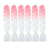 ombre braiding hair pink white 6 Packs Yaki Texture jumbo braids extensions hair kanekalon Hair Braiding Extensions for Crochet Twist Braiding Hair pink white