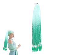Ombre Braiding Hair Ponytail Extension Hair Braids Extensions Dark Green Long Synthetic Hand Tied Cosplay Daily Wear 2824