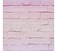 Ombre Brick 3D Effect Wallpaper Pastel Pink Stone Industrial