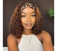 Ombre Deep Wave Human Hair Wig #4/27 Highlight Curly Wigs for Black Women Glueless Human Hair No Glueless No Lace Front Wig Brazilian Virgin Wig Made at