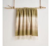 Ombre Design Faux Mohair Throw 130 x 170cm - Luxury Super Soft Fringed Sofa Blanket, Large Size, Easy Care, Machine Washable, 100% Polyester (Green)