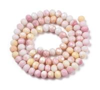 Ombre Effect Dyed Glass Beads Strands, Abacus, Pink, 6x5mm, Hole: 1.2mm
