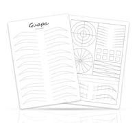 Ombre Eyebrow Exercise Skin - Double-Sided Silicone Tattoo Skin with Pre-Drawn Eyebrow Patterns, False Skin for Microshading & Microblading Training for Beginners & Professionals (2 Pieces White Pad)