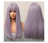 Ombre grey Brown Blonde Synthetic Wigs Middle Part Long Silky Straight compatible with dark snowy Women Cosplay Daily Heat Resistant(LC5061-1)
