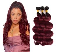 Ombre Human Hair Bundles Burgundy Body Wave Bundles 2 Tone Black and Burgundy Bundles Grade 12A Brazilian Virgin Hair 3 Bundles 20 22 24 Inch 1B99J Body Wave Bundles 1B99J Bundles