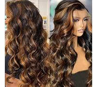Ombre Lace Front Wig Human Hair 1B/30 Highlight Lace Front Wig Human Hair Body Wave 13x4 HD Lace Front Wigs Pre Plucked Glueless Wig 180 Density 30Inch