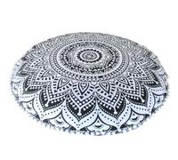 Ombre Mandala Bohemian Yoga Meditation Floor Pillow Cover Comfortable Home Cushion Couch Seating Large Zipped Throw Hippie Decorative Ottoman Boho Indian (28" Inch Diameter)