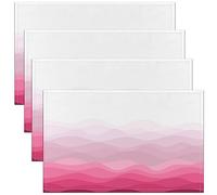 Ombre Pink White Stripes Table Place Mats Set 45X30cm Geometric Placemats Set of 4 Decor Placemat Kitchen Dining Table Decor Indoor Outdoor Modern Striped Art Abstract
