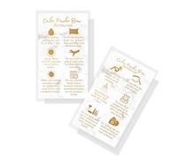 Ombre Powder Brow Aftercare Instructions Cards | 50 Pack | Double Sided Size 2 x 3.5 Inch Business Card | Marble Look and Gold Design