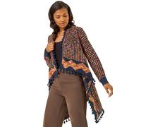 Ombre Tassle Poncho Roman Navy 14