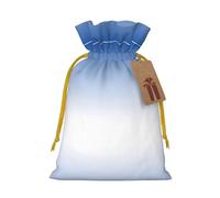 Ombre Textured Blue Printed Drawstring Gift Bags,Various Sizes, Bulk Plastic Packaging Bags