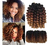 Ombre Wand Curl Crochet Braids Hair - 8 Inch Ringlet Twist Extensions with Jamaican Bounce (3 PCS, 1B/30/27)