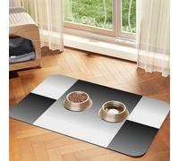 Ombre White To Black Printing Pet Absorbent Leather Tablecloth,Pet Absorbent Leather Mat,Tidy Feeding Area For Dogs, Cats,Pets