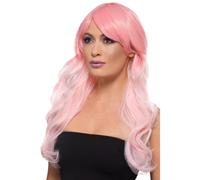 Ombre Wig Long Heat Resistant Styleable Layered Fancy Dress Baby Pink Ombre Wig