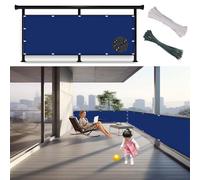 Ombreggiante Impermeabile 55x800 cm Antivento Blocco UV 98% Schermo Privacy per Patio Giardino Terrazzo Blu Scuro Include Funi e Fascette