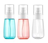 OMBRISA Small Spray Bottle 3 Pack, Fine Mist Travel Spray Bottle for Essential Oils, Refillable Travel Containers Plastic Hair Spray Bottle Sprayer for Perfume Skincare Makeup Lotion (2oz 60ml)