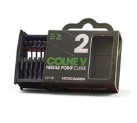 OMC Colne V Needle Point Hooks Curved Pattern - Sizes 2, 4, 6 & 8 Barbed Carp Fishing Hooks with Fine Needle Point