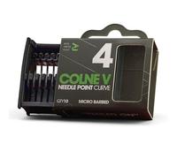 OMC Colne V Needle Point Hooks Curved Pattern - Sizes 2, 4, 6 & 8 Barbed Carp Fishing Hooks with Fine Needle Point