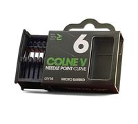 OMC Colne V Needle Point Hooks Curved Pattern - Sizes 2, 4, 6 & 8 Barbed Carp Fishing Hooks with Fine Needle Point