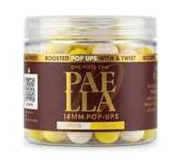 OMC Paella Boosted Fluoro Pop Ups 14mm - Carp Hookbaits 200ml Tub