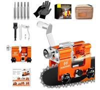 OMCCHK Chain Saw Sharpening Jig Kit with 5 Diamond Sharpening Stone, Hand-cranked Chain Saw Sharpener Tool, Mini Chainsaw Blade Sharpener for 4-22" Electric Chain Saw